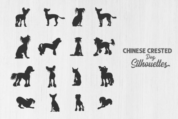 Chinese Crested Dog Silhouettes