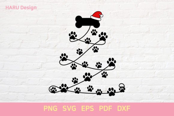 Christmas Dog Paw Tree
