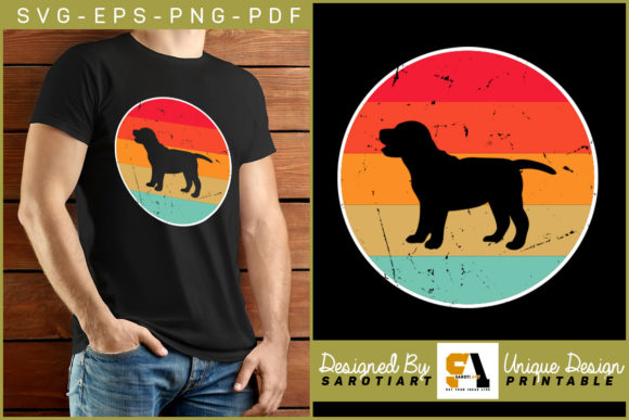 Dog Vintage T-shirt Design SVG Graphics