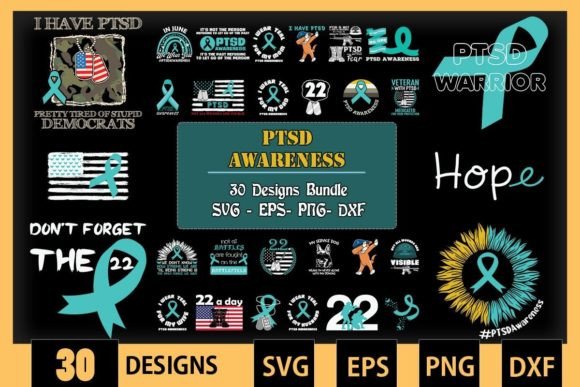 PTSD Awareness Bundle SVG 30 Designs