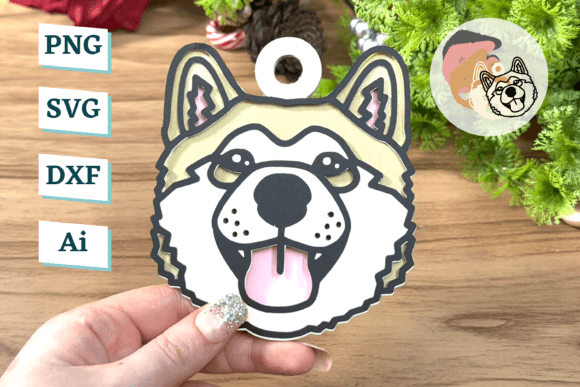 Shiba Inu Dog Ornament Template